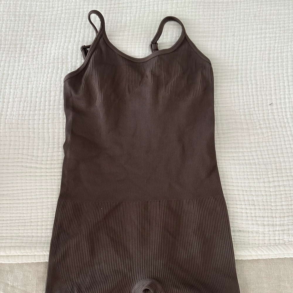 Taupe Ribbed Sleeveless Bodysuit